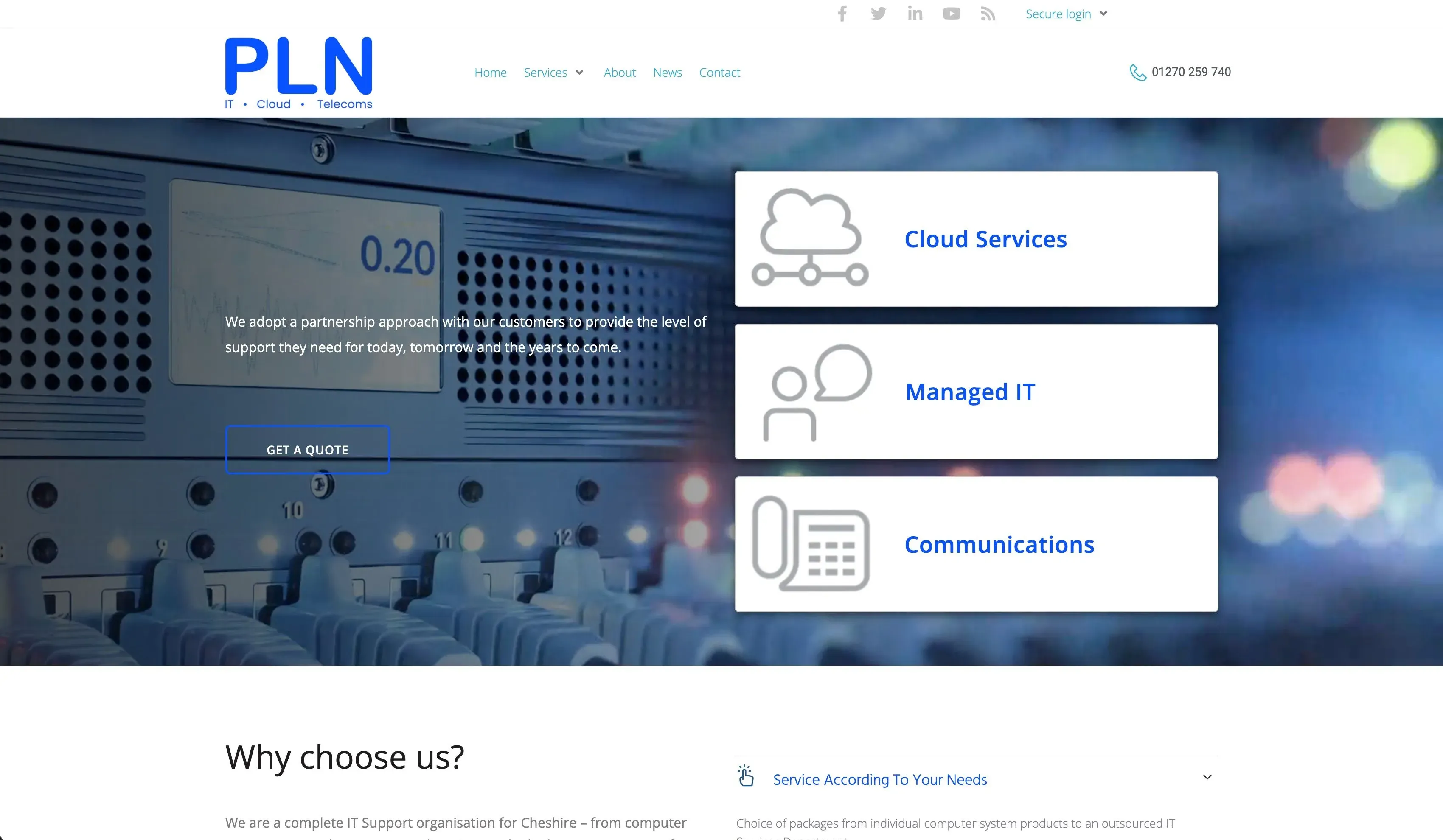 Page d'accueil du site PLN